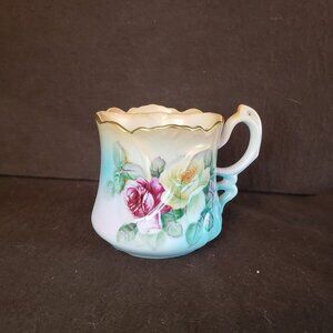 Vintage Antique Mustache Cup Brandenburg Roses‎ Germany